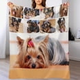 thumbnail image 3 of Custom Blanket with Photo Text Personalized Throw Blanket Customized Blanket for Her for Him Flannel Blankets Father's Day Mother's Day Birthday Valentines, Navy, 40"x50", 3 of 6