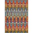 thumbnail image 1 of Unique Loom Outdoor Modern Abstract Ikat Rug 4' x 6' Rectangle Multi/Blue, 1 of 1