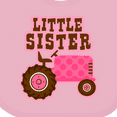 thumbnail image 4 of Inktastic Pink Tractor Little Sister Girls Baby Bib, 4 of 4