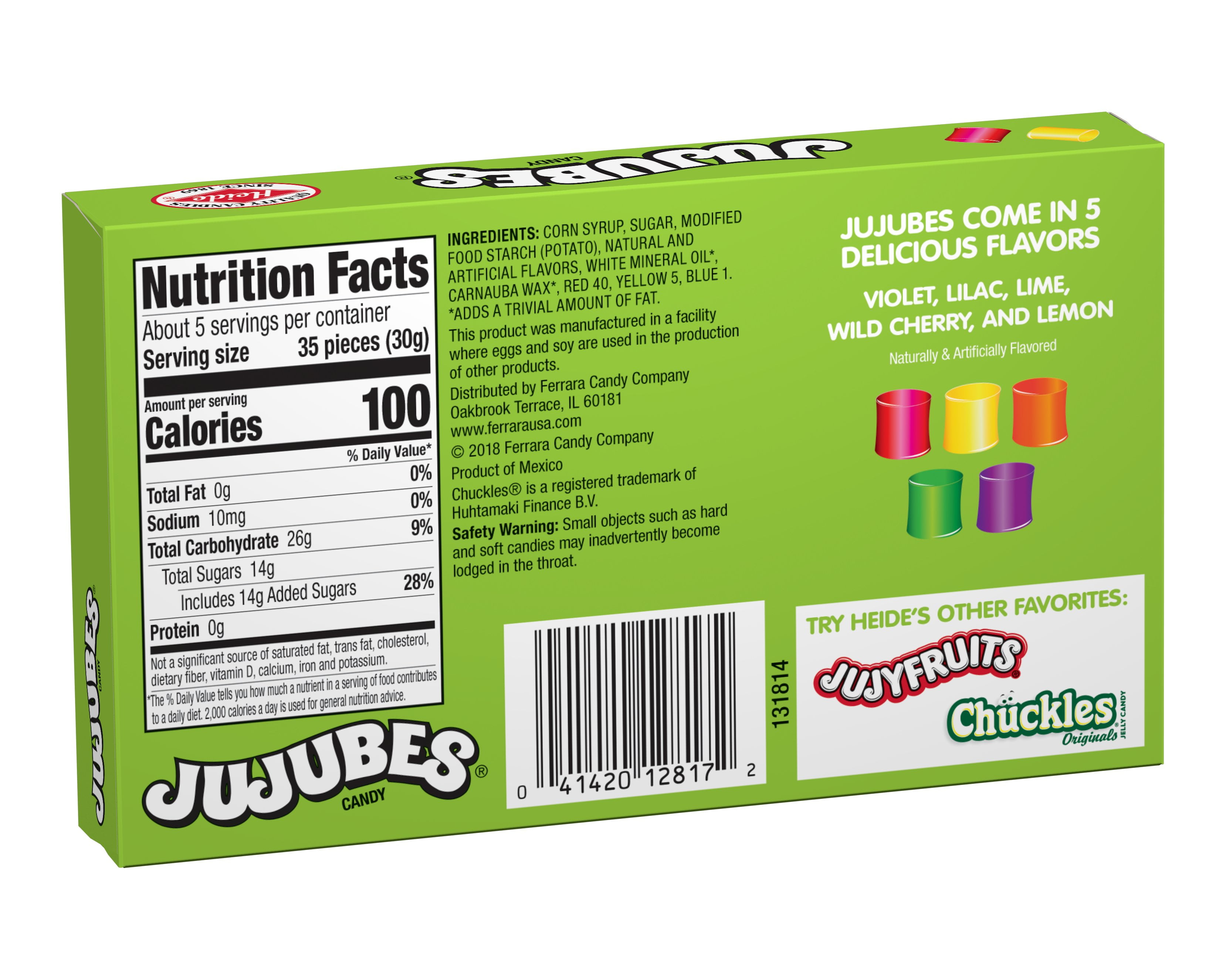 Jujubes Fat Free Candy Theater Box 5 5 Oz 12 Count Walmart Com Walmart Com