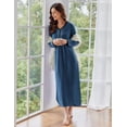 thumbnail image 3 of Avidlove Women's Long Sleeve Nightgown Long Sleepshirts Henley Sleep Dress Full Length Sleepwear, 3 of 5