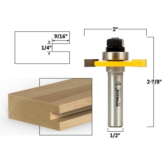 1/4" Slotting Cutter Router Bit - 1/2" Shank - Yonico 12107