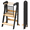Black & Nature, variant on Homlux Foldable Toddler Kitchen Tower, Wooden Step Stool with 3 Adjustable Heights, Toddler Standing Tower with Safety Net (Grey & Nature)