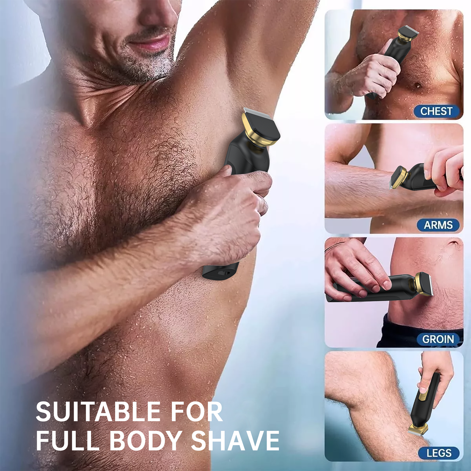 Cshidworld Body Hair Trimmer for Men, IPX7 Waterproof photo 5