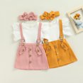 thumbnail image 6 of Douhoow Toddlers Girls Flying Sleeve Round Neck T-Shirt + Suspender Strap Skirt 2 Piece Outfits, 6 of 8