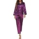 thumbnail image 1 of Pijamas Mujer Irfora Conjunto de pijamas para mujer, manga larga, cuello con muescas, botones, pijama de satén suave, ropa de dormir Irfora Pijamas Mujer, 1 of 7