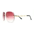 thumbnail image 3 of Womens Rimless Rhinestone Jewel Diva Metal Rim Sunglasses Gold Burgundy, 3 of 4