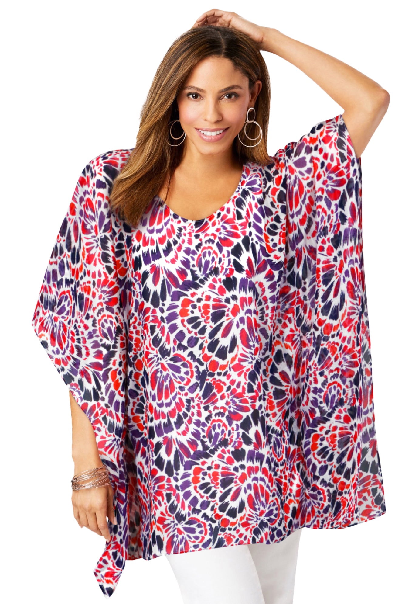 Jessica London Women's Plus Size Caftan Top Top - Walmart.com