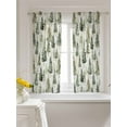 thumbnail image 3 of Green Christmas Tree Tier Curtains 45 Inch Length,Sheer Curtains for Bedroom Living Room Window Watercolor Xmas Tree Rustic Rod Pocket Drapes Kitchen Curtains Small Half Window 27.5"x45" 2 Panels, 3 of 7