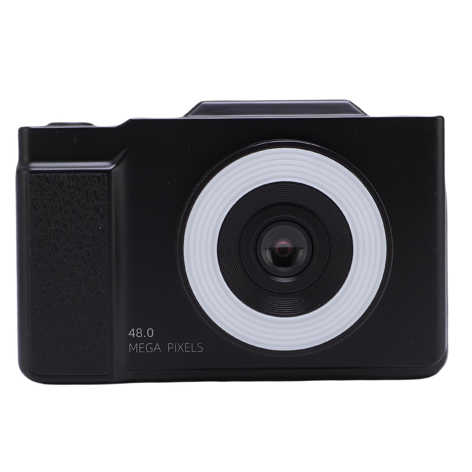 M Buder Black Digital Camera Point and Shoot 48MP 1080P Video 16x Digital Zoom Auto Focus 2.8 Inches / 7.1 cm Flip Screen Portable Vlogging Camera for Travel Camping Students