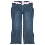 Faded Glory - Women's Plus Pink Belted Wide Leg Jean