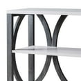 thumbnail image 4 of 2 Tier Wooden Frame Console Table Multiple Oval Designs White Oak Gray, 4 of 6