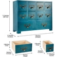 thumbnail image 3 of PACKGILO Apothecary Cabinet with 10 Drawers & Labels Rustic Library Card Catalog Cabinet Desktop Wooden Storage Box for Organize Herbal、Tea Bag、Jewelry (Blue), 3 of 7