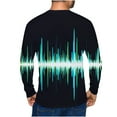 thumbnail image 3 of IROINNID Reduced Mens Pullover Shirts Long Sleeve Round Neck Pullover Electric Wave 3D Printed T-Shirt Blouse,Green, 3 of 5