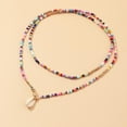 thumbnail image 3 of LEEYNEER Boho Pearl Necklace Colourful Necklace With Shell Pendant, 3 of 5