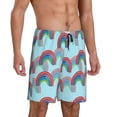 thumbnail image 2 of Cauagu colorful rainbow Print Pajama Bottoms for Men Sleep Pajama Shorts Elastic Waistband Sleep Pajama Short Men's PJ Shorts-XX-Large, 2 of 6
