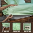 thumbnail image 3 of Home Prides | 300 Thread Count | 100% Cotton 1 Fitted QUEEN Sheet (Foam Green) | Sateen Weave | 15” Deep Pocket | Oeko-Tex Certified, 3 of 6