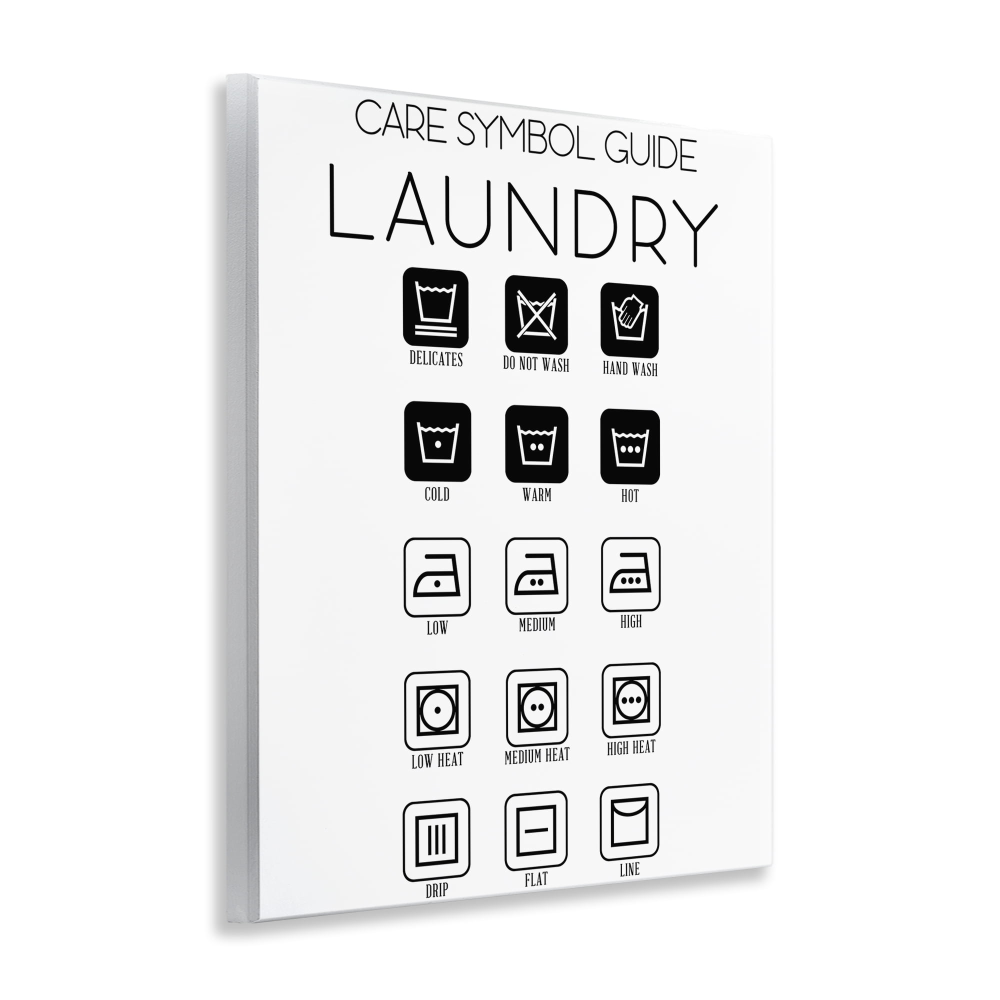 Stupell Industries Laundry Care Symbol Guide Wall Plaque Art, design by SD Graphics Studio