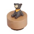 thumbnail image 2 of Caja de música redonda de madera, caja de música redonda de madera Caja de música giratoria de animales de madera Caja de música de animales Los mejores materiales Jadeshay A, 2 of 8