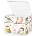 thumbnail image 2 of Cute Birds on Branch Large Storage Bins with Linen Collapsible Lid Storage Box 16.7 x 12.6 x 11.8in, 2 of 7