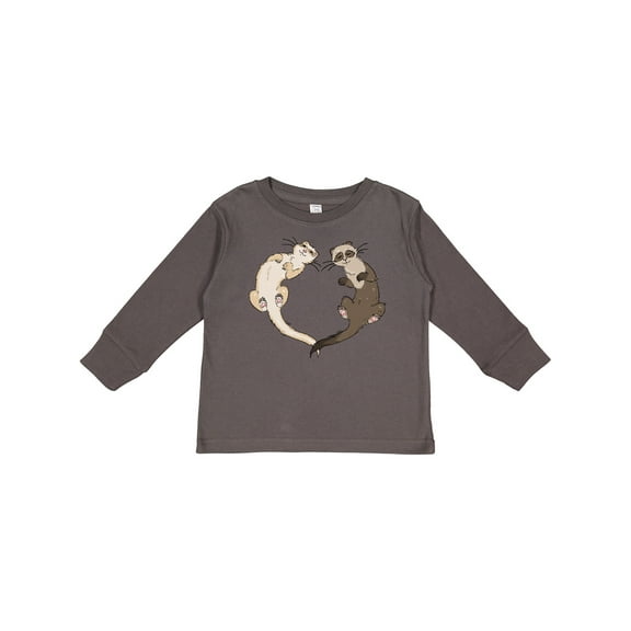 Inktastic Cute Ferret Heart Boys or Girls Long Sleeve Toddler T-Shirt