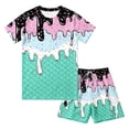 thumbnail image 4 of HAYIMI Ice Cream Print Boys Outfit Sets O-Neck Short Sleeve T-Shirts With Shorts Two Piece Summer Outfit Sets For Kids Cozy Clothes Sets, 4 of 4