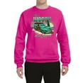 thumbnail image 2 of Wild Bobby, 1946 Vintage Ford Woody Chasing Waves Cars and Trucks Unisex Crewneck Graphic Sweatshirt, Fuschia, Medium, 2 of 3