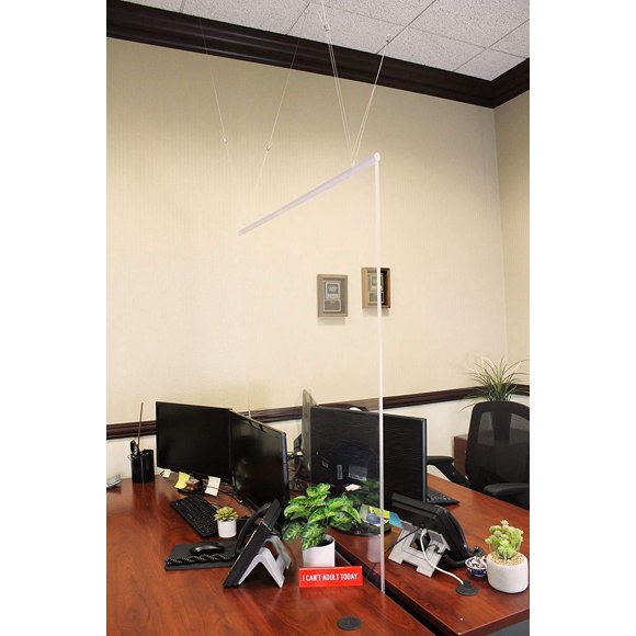 Terry Town EXTRA LARGE Hanging Sneeze Guard, 48' x 48', Clear, HARDWARE INCLUDED, NON-PLEXIGLASS