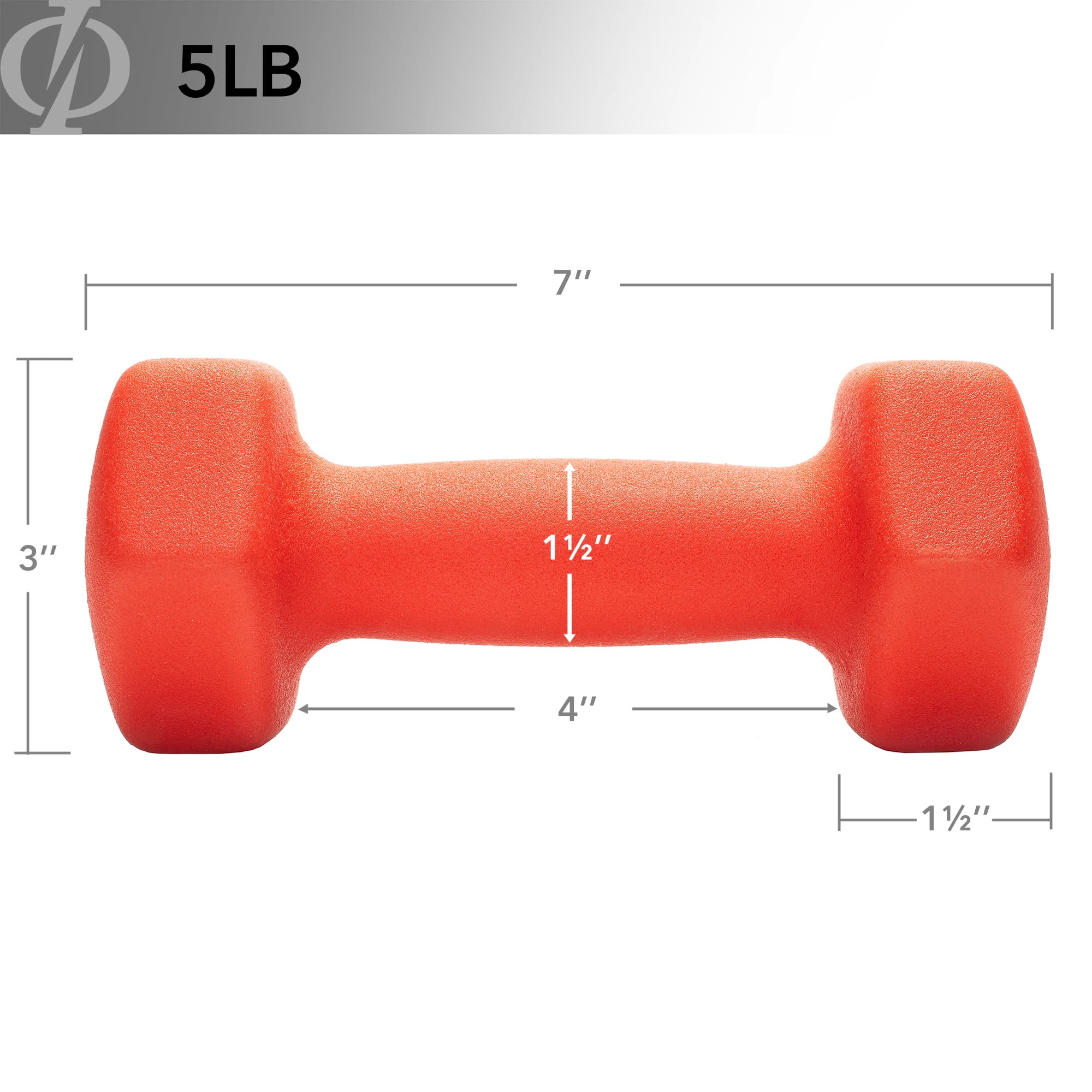 Philosophy Gym Neoprene Dumbbell Hexagon Hand Weights, 5 lb Pair - 10 lb Total