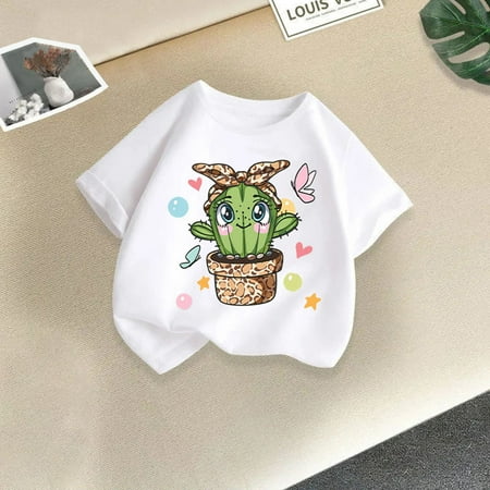 BLTIBY Girls Boys Summer Short Sleeve Top Kids Child Round Neck Printed Cotton Shirts Toddler Infant Fashion Casual Loose Pullover Blouse White 6-7Years BLTIBY Girls Boys Summer Short Sleeve Top Kids Child Round Neck Printed Cotton Shirts Toddler Infant Fashion Casual Loose Pullover Blouse White 6-7Years