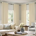 thumbnail image 3 of YQHWQ Pinch Pleats Floor to Ceiling Room Blackout Textured Blackout Track Curtains for Bedroom Living Room 96" Long 2 Pieces Set Rod Pocket/Rear Pull Ring/Pinch Pleats Floor to Ceiling, 3 of 5