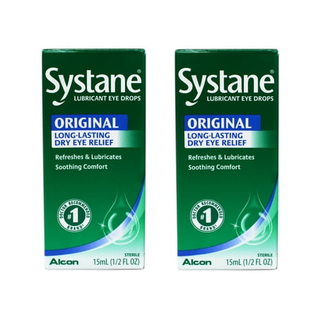 2 Pack - Systane Original Long-Lasting Dry Eye Relief, Refreshes & Lubricates, Soothing Comfort, 0.5 FL OZ (15ml)