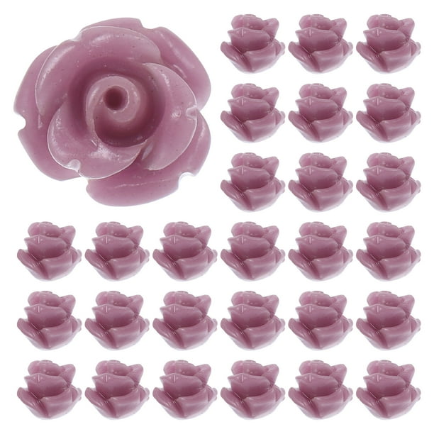 BRIGHTFUFU 30 cuentas de flores para hacer pulseras, bisutería, dijes, cuentas de resina con forma de flor.