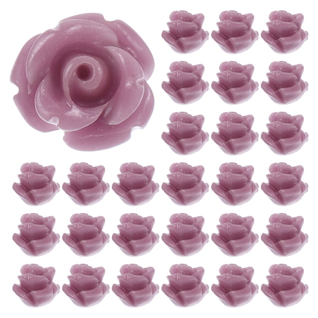 30 Pcs Perles de Fleurs DIY Perles de Fabrication de Bijoux Bracelet Breloques Perles de Fleurs en Résine