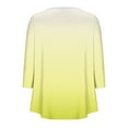 thumbnail image 3 of RXIRUCGD T-shirt Imprimé Décontracté d'Été pour Femmes Manches Trois-Quarts Col Rond Froncé Blouse, Jaune, Taille : 2TG, 3 of 4