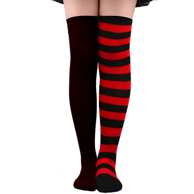 Penkiiy Bas Cuisse pour Femmes, Bas Château Sombre, Bas de Balle de Maquillage, Bas, Collants Rouges