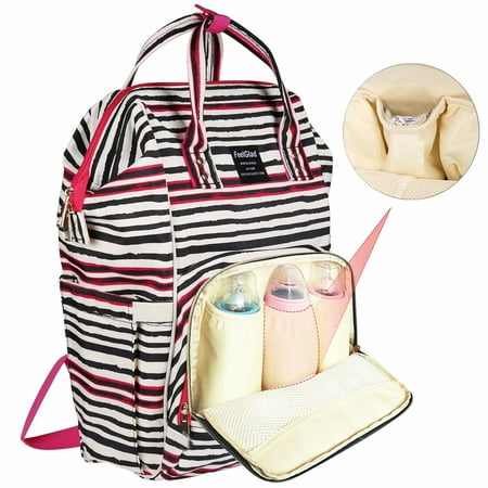 Pocket Diaper Bag - Reactionnx Diaper Bag for Baby Care - Multi-Function Waterproof Mommy Bag with Insulated Pockets - include Nappy Changing Handbag and Stroller Straps - Large Capacity for Travel Work or Outing