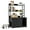 black, variant on Litter Box Enclosure with Shelves, Cat Litter Box Furniture with Scratch Pad Hidden Kitty Litter Box Enclosure Furniture Indoor Cat House with 2 Doors for Most of Litter Box