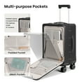 thumbnail image 3 of New York Xpress 20" Zipperless Carry-on Luggage, Hardside Aluminum Frame Suitcase with Spinner Wheels, TSA Approved, Black - LA266, 3 of 10
