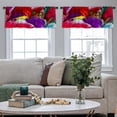 thumbnail image 4 of LALILO Kitchen Curtain Valance Picture Canvas Multicolor Rod Pocket Window Curtain 52"x 18" Set of 2, 4 of 5