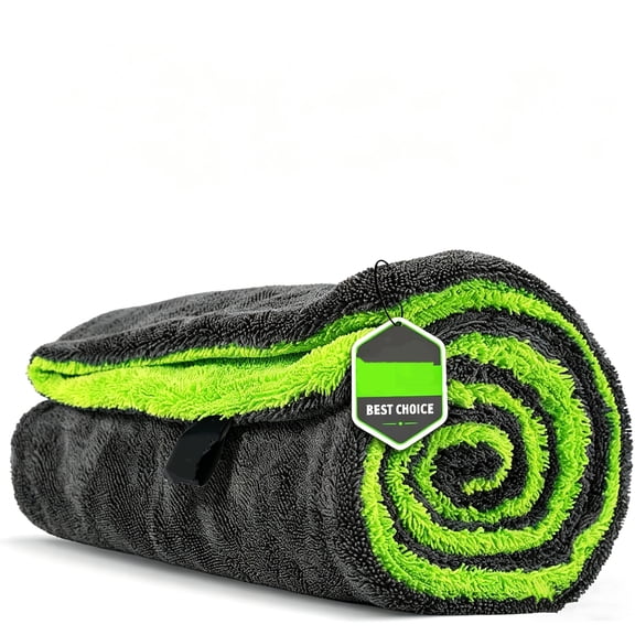 Full-Sized SUV Drying Towel 48" x 24", 1400GSM Super Absorbent Microfiber Car Cleaning Towel, Dual Sided Twisting Yarn Technique for Scratch-Free Finish, Machine Washable for Car Truck RV, Darkgray-G