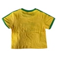 thumbnail image 3 of EliteGoogv Women T-Shirt Football Girls Fans Brasil Print Crew Neck Short Sleeve Contrast Trim Slim Fit Crop Top Retro Streetwear Sporty Fashion Tops,A,S, 3 of 4