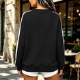 thumbnail image 6 of NominalSnug Womens Fleece Lined Crew Neck Sweatshirts Long Sleeve Stripe Pullover Tops Loose Fit Fall Outfits, 6 of 8