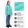 thumbnail image 7 of Wantdo Girl's Winter Jacket Light Winter Coat Puffer Jacket Hooded Outerwear Mint Green 6/7, 7 of 7