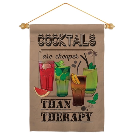 Cocktails Are Cheaper Garden Flag Set Cocktail 13 X18.5 Double-Sided Yard Banner