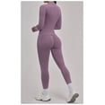 thumbnail image 4 of Top-kevin 2 Piece Seamless Ribbed Workout Sets With Zip Up Jacket High Waisted Gym Yoga Leggings, 4 of 6