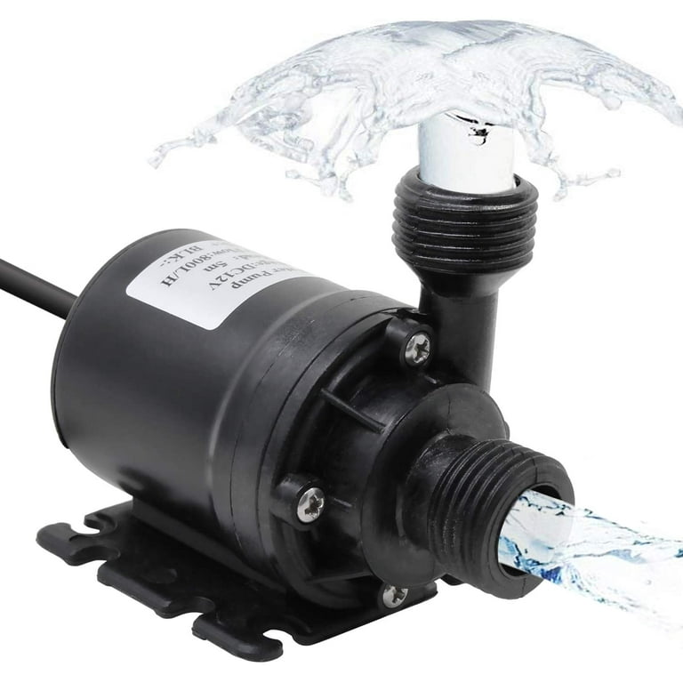 HSEAMALL Pompa Acqua DC 12V Sommergibile Brushless Anfibia 800L/H 5M  (AW500T)
