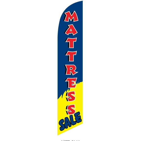 Mattress Sale yellow/blue Feather Banner Swooper Flag - NO WIND REQUIRED - Replacement FLAG ONLY
