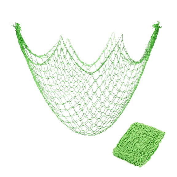Uxcell 2 Pack Decorative Fishing Net Decor, Green 80x40 Inch Picture Wall Photo Hanging Cotton Fish Net for Beach Party