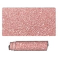 thumbnail image 2 of Bingfone Rose Gold Pink Glitter Large Gaming Mouse Pad,Extended Desk Mousepad With Stitched Edges,Non-Slip Base,Water Resist Keyboard Pad For Gamer, Office & Home, 29.5 X 16 In, 2 of 9